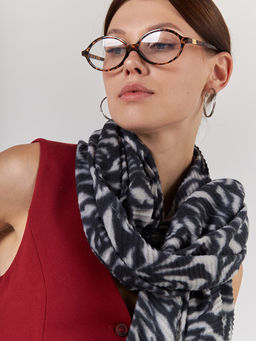 Большой, мягкий, тонкий и очень нежный двусторонний палантин с рисунком - Tantino фото 3