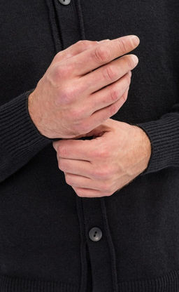 Кардиган мужской однотонный F310-0513 чёрный - Fine joyce фото 4