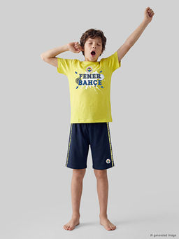 Fenerbah?e Bask?l? Erkek ?ocuk ?ortlu Pijama Tak?m?