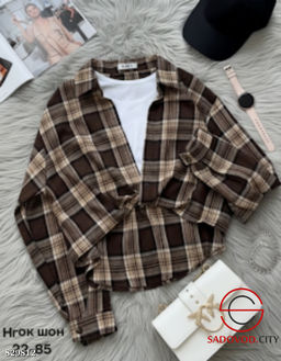 Рубашка женская в клетку