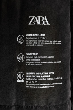 PUFFER JACKET WITH FAUX FUR HOOD, WATER AND WIND PROTECTION - Zara фото 5