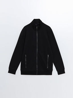 Dik Yaka Uzun Kollu Erkek Fermuarl? Sweatshirt
