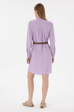 Kad_n Lila Dokuma Elbise Sepette S_rpriz _ndirim - U.s. polo assn фото 4