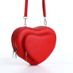 Сумка женская кросс-боди на молнии, красная