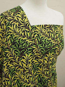 Импорт. хлопок Ивушка цв.желтый с оливковым оттенком, ш.1.45м, хлопок-100%, 100гр/м.кв - Купава фото 2