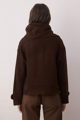 Kahverengi Oversize Kal?p C?kar?labilir Sal Detayl? Kase Ince Ceket Mont TWOAW26MO00117 - Trendyolmilla фото 5
