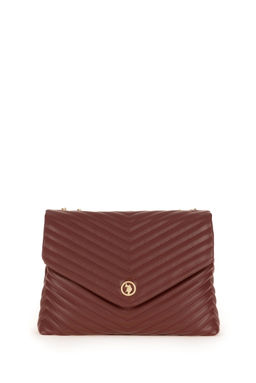 Женская бордовая сумка на плечо с ремешком-цепочкой Неожиданная скидка в корзине - U.s. polo assn фото 3