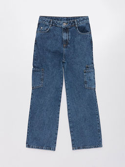 Basic Geni? Pa?a K?z ?ocuk Jean Pantolon