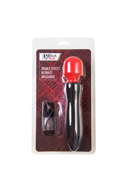 Двусторонний вибромассажер Black&Red by Toyfa, силикон, черный, 21 см