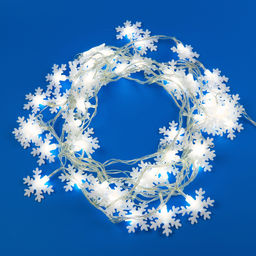 ULD-S0700-050/DTA WHITE IP20 SNOWFLAKES-2 Гирлянда светодиодная с контроллером Снежинки-2, 50 светодиодов, 7 м, белая, IP20,провод прозрачный