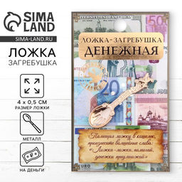 Цена за 2 шт. Кошельковый талисман: ложка загребушка «Денежная», 4×0.5 см