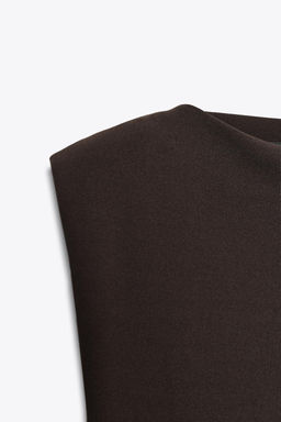 CREPE PEPLUM TOP WITH SHOULDER PADS - Zara фото 7