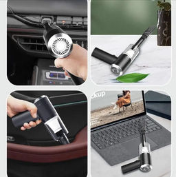 Беспроводной мини пылесос для авто и дома 2в1 Vacuum cleaner, черный, с насадками czone smart - Buro фото 3