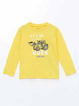 Bisiklet Yaka Bask?l? Erkek Bebek Ti??rt