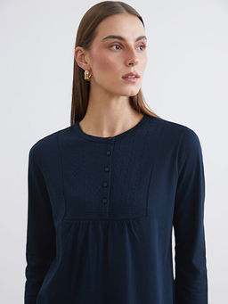 Bisiklet Yaka Nak??l? Bluz