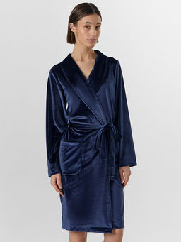 Халат женский синий велюровый - Mark formelle фото 3