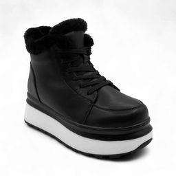 Ботинки из натуральной кожи на меху MZ0122-3 черные