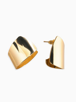 Серьги металл Геометрия заворот, цвет золото