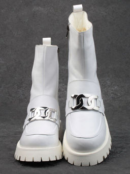 04-YPM5807B WHITE Ботинки зимние женские (натуральная кожа, натуральный мех) - Фабричный китай фото 8