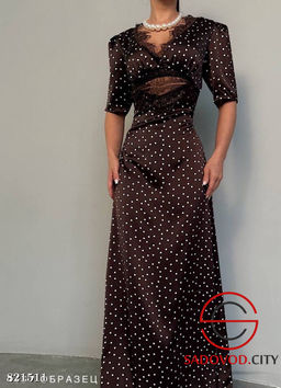 Платье в горошек с вставками из кружева - Bruno фото 2