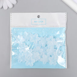 Цена за 2 шт. Бусины для творчества пластик "Цветочек белый матовый" набор 20 шт 2,2х2,2 см