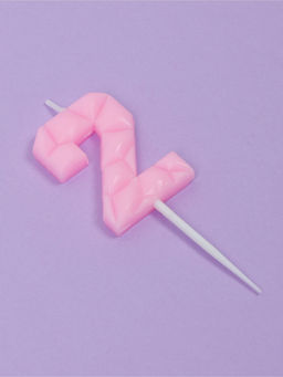 Цена за 3 шт. Свеча для торта «Цифра 2», светло-розовая