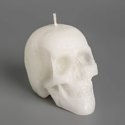 Цена за 2 шт. Свеча фигурная ритуальная "Череп", 6 см, белый