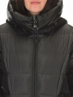 C1076 BLACK Пальто зимнее женское (200 гр. холлофайбер) - Fashion фото 11
