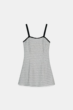 VESTIDO BOUCL? RAYAS / Negro / Crudo - Zara фото 8