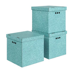 VAL BT-BCTN-AQ-3Kmono Короб картонный, квадр, 31.5*31.5*31.5 см, монохром, набор 3 шт., BOTANIC AQUA, шт