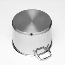 Кастрюля Катунь «Титан», 12 л, d=28 см, с крышкой, капсульное дно, индукция, нержавеющая сталь, AISI - 201, хромированная