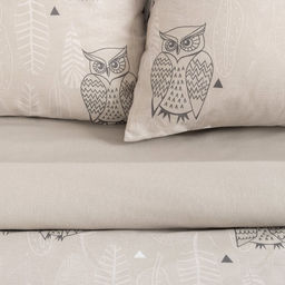 Постельное бельё евро «Этель. Ушастые совы (вид 2)», бязь