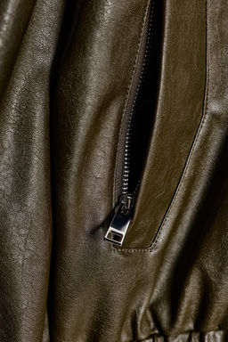 FAUX LEATHER BOMBER JACKET WITH HIGH COLLAR - Zara фото 11