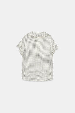 BLUSA LAZADAS LUNARES ZW COLLECTION / Blanco - Zara фото 8