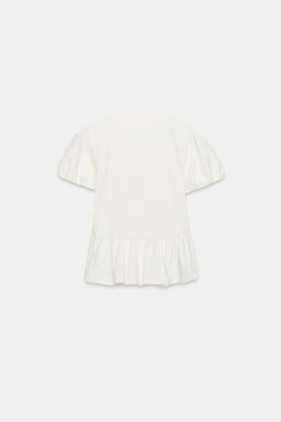 TOP PEPLUM CON BOTONES DORADOS / Blanco roto