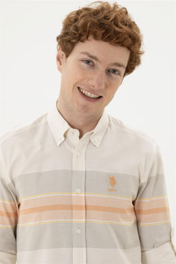 Мужская пудровая рубашка с длинным рукавом - U.s. polo assn фото 2