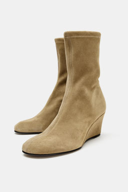 SUEDE WEDGE ANKLE BOOTS - Zara фото 9