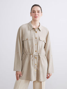 G?mlek Yaka B?zg?l? Kad?n Ceket