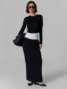 Юбка женская черная миди