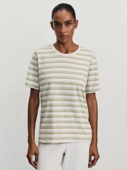 Футболка в полоску из хлопка / Zarina  фото 3