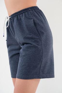 Шорты женские из футера Таиланд индиго меланж 2 сорт макси - Амадэль фото 2