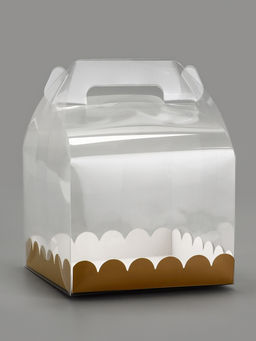 PVC Коробка для бенто - торта, прозрачная, 16×16×12 см