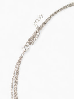 Набор 2 предмета: серьги, бусы Унисон накрученность, чёрный в серебре, 60 см