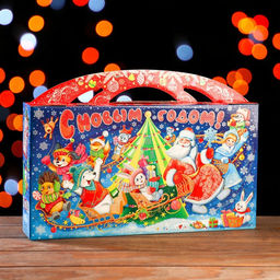 Цена за 3 шт. Подарочная коробка Карусель, 39 х 7 х 21,5 см