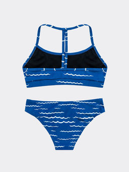 Стильный раздельный купальник синий с рисунком волн для девочек - Mark formelle фото 4