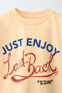 CAMISETA ESTAMPADO TEXTO / Naranja claro - Zara фото 3