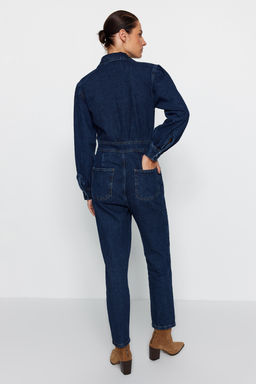 TRENDYOLMILLA Lacivert Balon Kollu Denim Tulum TWOAW22TU0041  фото 6