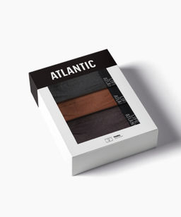 ATLANTIC 3MH-226 Трусы шорты Melange - набор 3 шт. темно-серый меланж + медно-багряный меланж + коричневый меланж фото 7