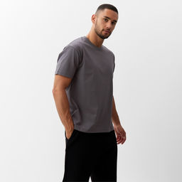 Футболка мужская MINAKU, серая, размер 46-48