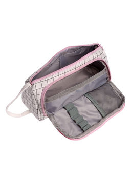 Пенал школьный Calligrata «Шотландка», мягкий, 2 отделения, 95×210×90 мм, объёмный с откидной планкой, с ручкой, бело-чёрный